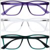 Purple / Clear / Turquoise - 3 Pairs