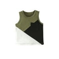 thumbnail image 6 of AJTQTH Cute Summer Color Block Outfit Clothes 2024 Toddler Kids Boys Girls Sleeveless Round Neck Tank Tops and Drawstring Short Pants with Pockets Set Army Green 6-12 Months, 6 of 9