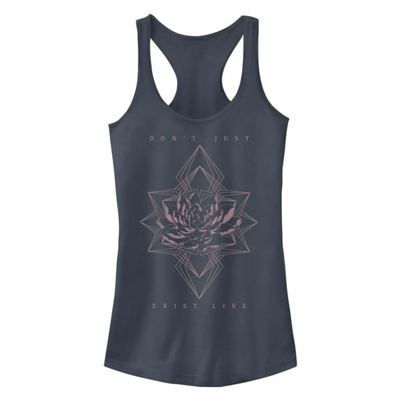 Junior's Peaceful Warrior Peonies Live Racerback Tank Top