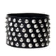 thumbnail image 4 of Brazalete punk ancha Yinane de cuero PU con remaches y clavos de metal 6 filas Negro, 4 of 7