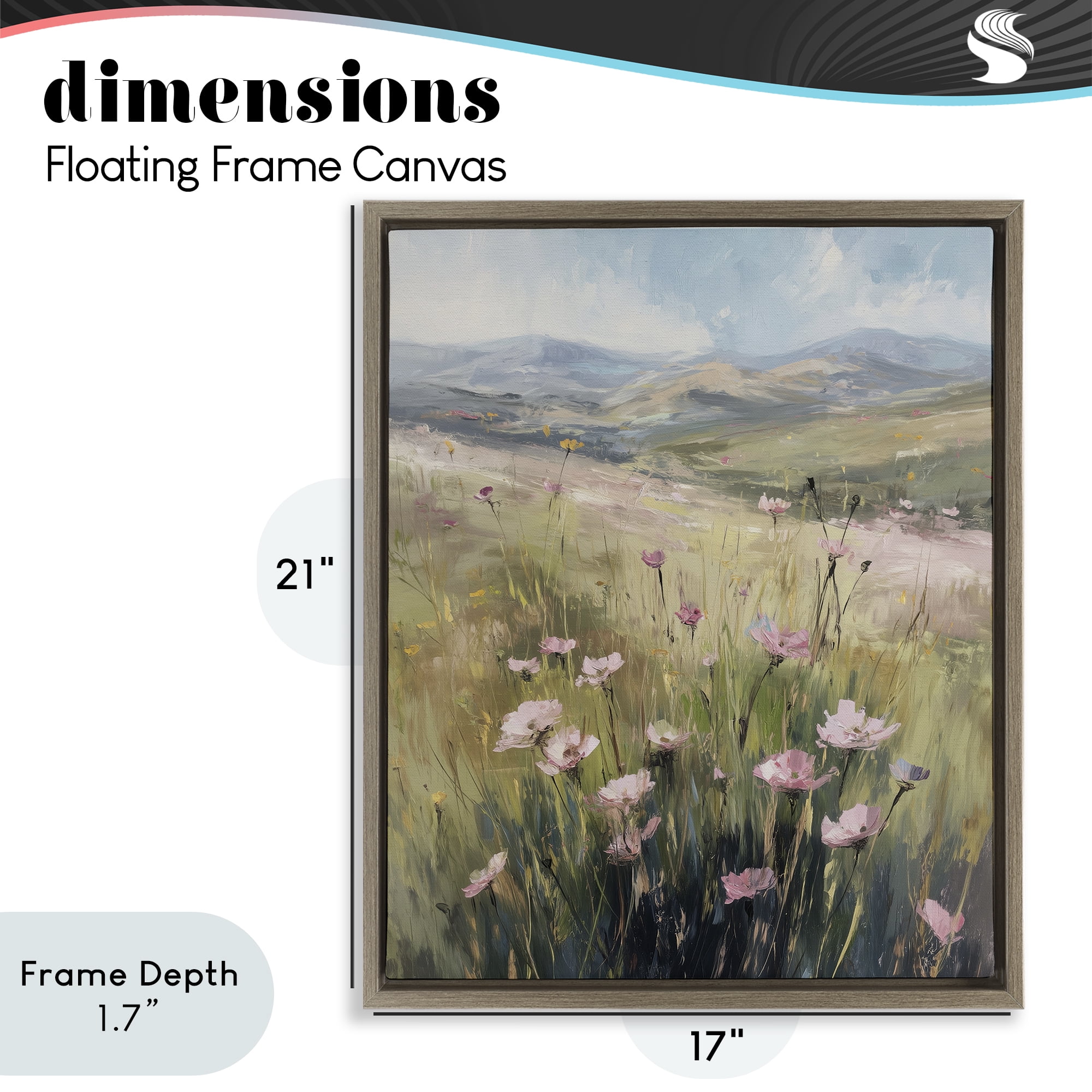Stupell Industries Wild Shrubs in Pasture Brown Framed Floater Canvas Wall Art, design by Svetlana Aleynikova