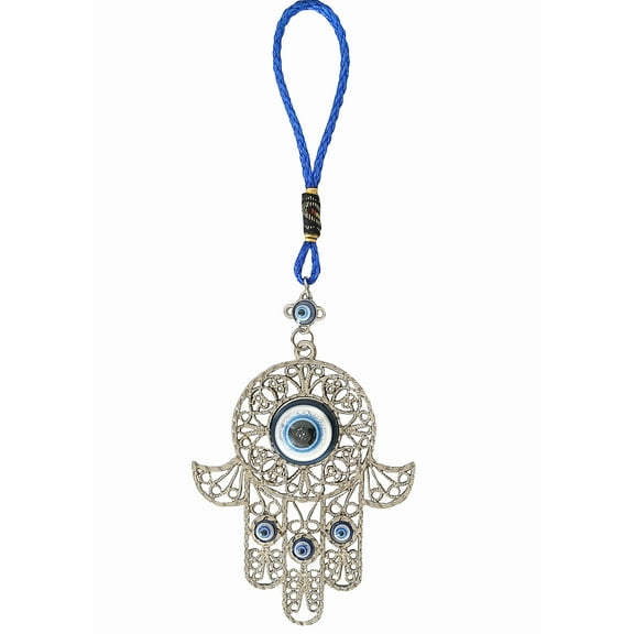 Turkish Blue Evil Eye Nazar Fatima Hamsa Hand Car or Wall Art  Decoration Amulet Hanging Ornament -024