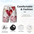 thumbnail image 3 of Naloa Textured Heart Abstract Art Print Men Swim Trunks with Compression Liner ,Board Shorts,Men's Swim Shorts with Drawstring and Elastic Waistband-Medium, 3 of 6