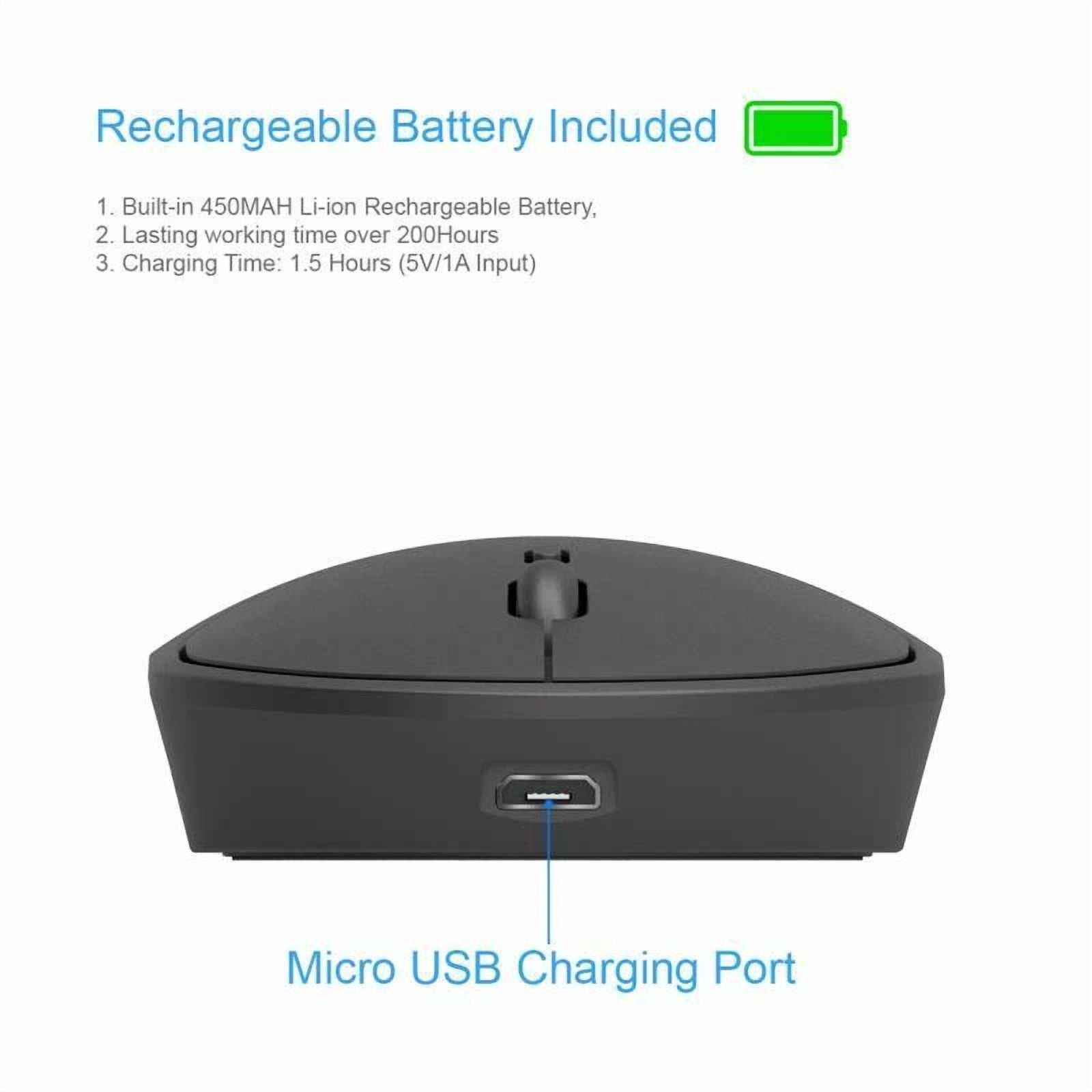 Dual Mode Wireless Rechargeable Mouse Bluetooth And 2.4G With Usb Nano Receiver