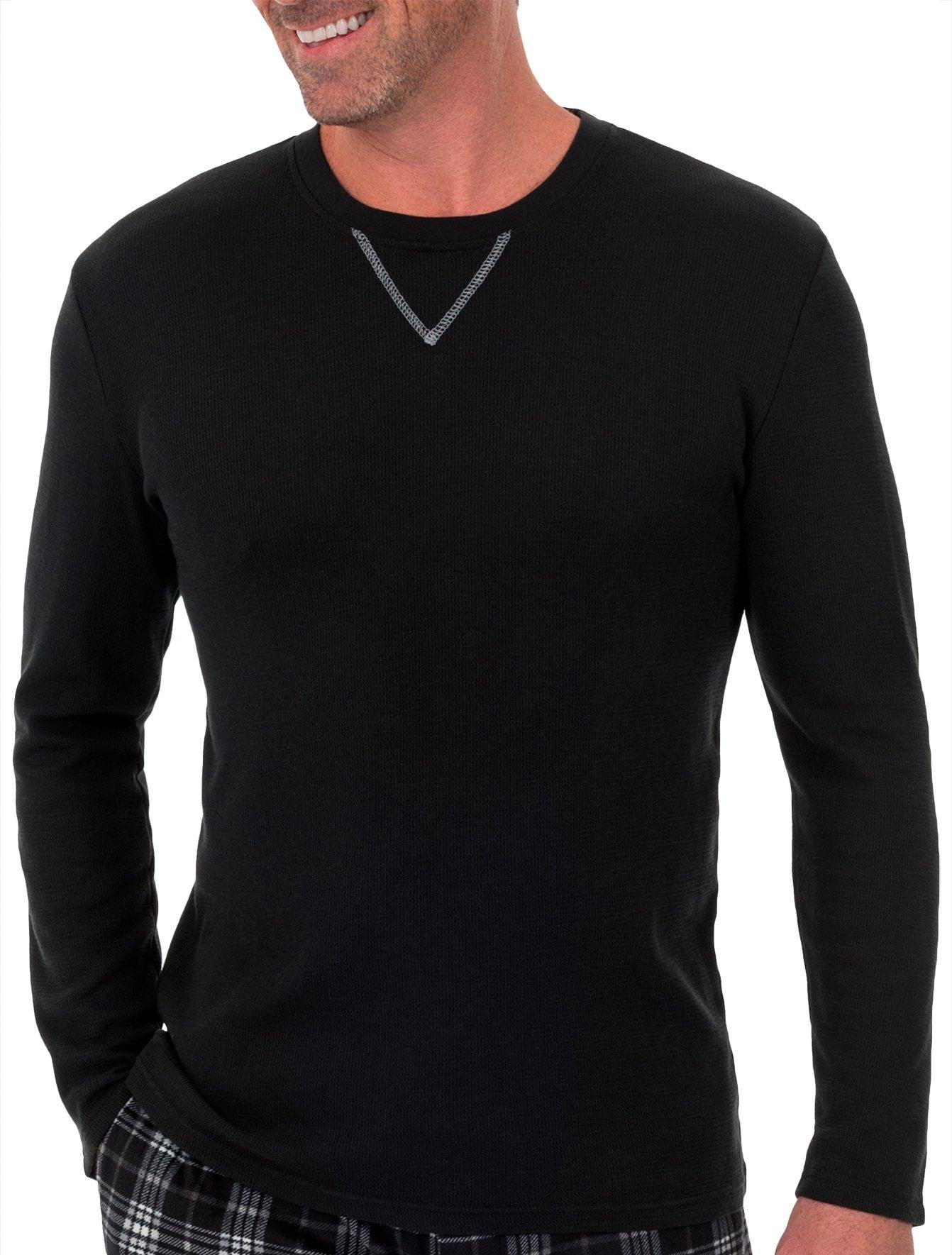IZOD Mens Waffle Knit Long Sleeve Pajama Top