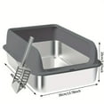 thumbnail image 4 of Stainless Steel Litter Box for Cats, Medium & Large Metal Litter Pan with High Walls, Non-Stick, Anti-Leak, Easy Clean Indoor  Toilet Tray with Scoop, 4 of 15