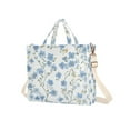 thumbnail image 7 of FORMRS Womens Corduroy Tote Bag Crossbody Shoulder Handbag with Pocket, Forget Me Not, 7 of 7