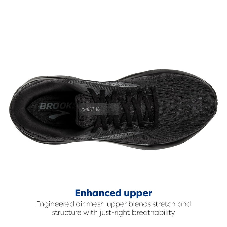Brooks Women's Ghost 16 Neutral Running Shoe - Black/Black/Ebony