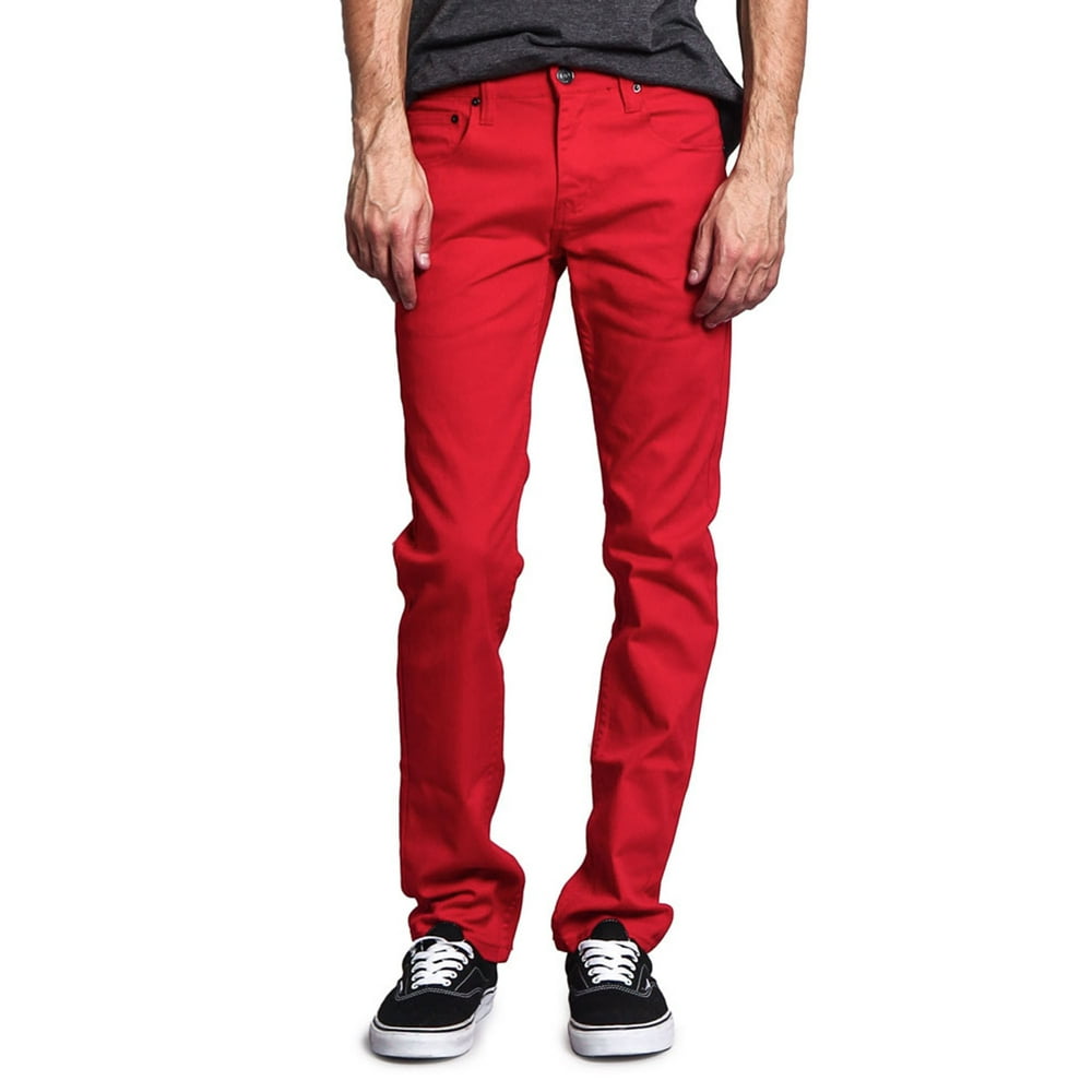 jeans and red top