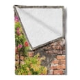 thumbnail image 2 of Brick Wall Soft Flannel Fleece Blanket, Fresh Little Tree with Fuchsia Flowers in Front of Cracked Wall Hope Dream Theme, Cozy Plush for Indoor and Outdoor Use, 50" x 70", Multicolor, by Ambesonne, 2 of 5