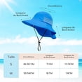thumbnail image 5 of Gorro para el sol para bebé, gorro para el cuello para niña y niño, gorro de protección para niños, gorro de pescador transpirable, gorro de playa para niña, gorro de verano para niño, azul Talla M (2 - 6 años) JM, 5 of 5
