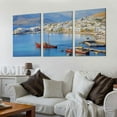 thumbnail image 2 of Nawypu Mykonos Greece Pictures Canvas Wall Art Landscape Poster Prints Wall Decor、For Living Room Bedroom Office 12''x16''X3 Panels, 2 of 4