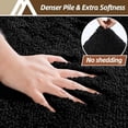 thumbnail image 2 of Bathroom Rugs Mat 24”x48” Absorbent Non-Slip Bath Mat Plush Shaggy Machine Washable Bath Rugs Soft Polyester Bath Mats for Bathroom Floor,Tub and Shower,Black, 2 of 6