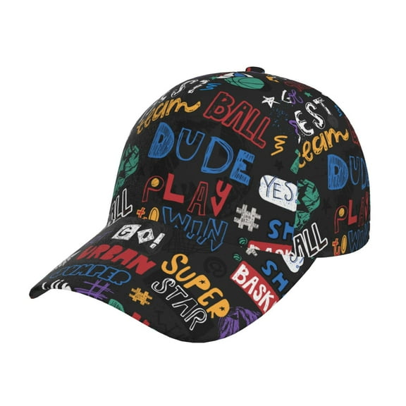 Honeii Basketball Print Hat, Women's Baseball Hat Unisex Fit, Baseball Cap,Adjustable One Size