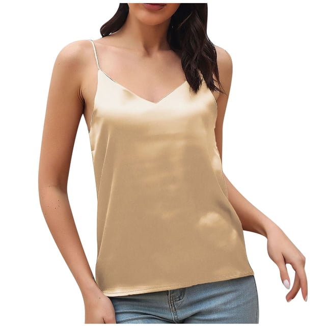 Chaleco de tirantes pequeño con cuello en V para mujer, top, camisola, chaleco con tirantes Pompotops lopia988442