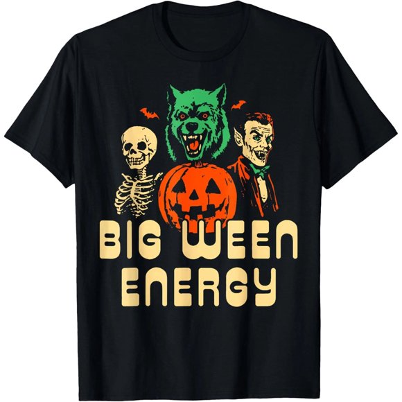 Funny Halloween Big Ween Energy Halloween Design Unisex T-Shirt N1436, up to Size 5XL