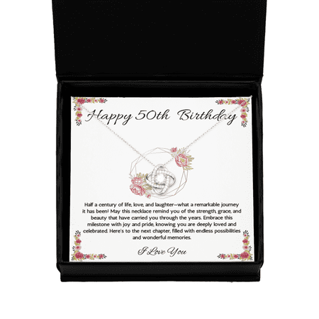 50th Birthday Gift Necklace 50th Birthday Jewelry Turning 50 necklace For Wife Sister Mom Daughter Birthday Gift Necklace For 50 Year Old