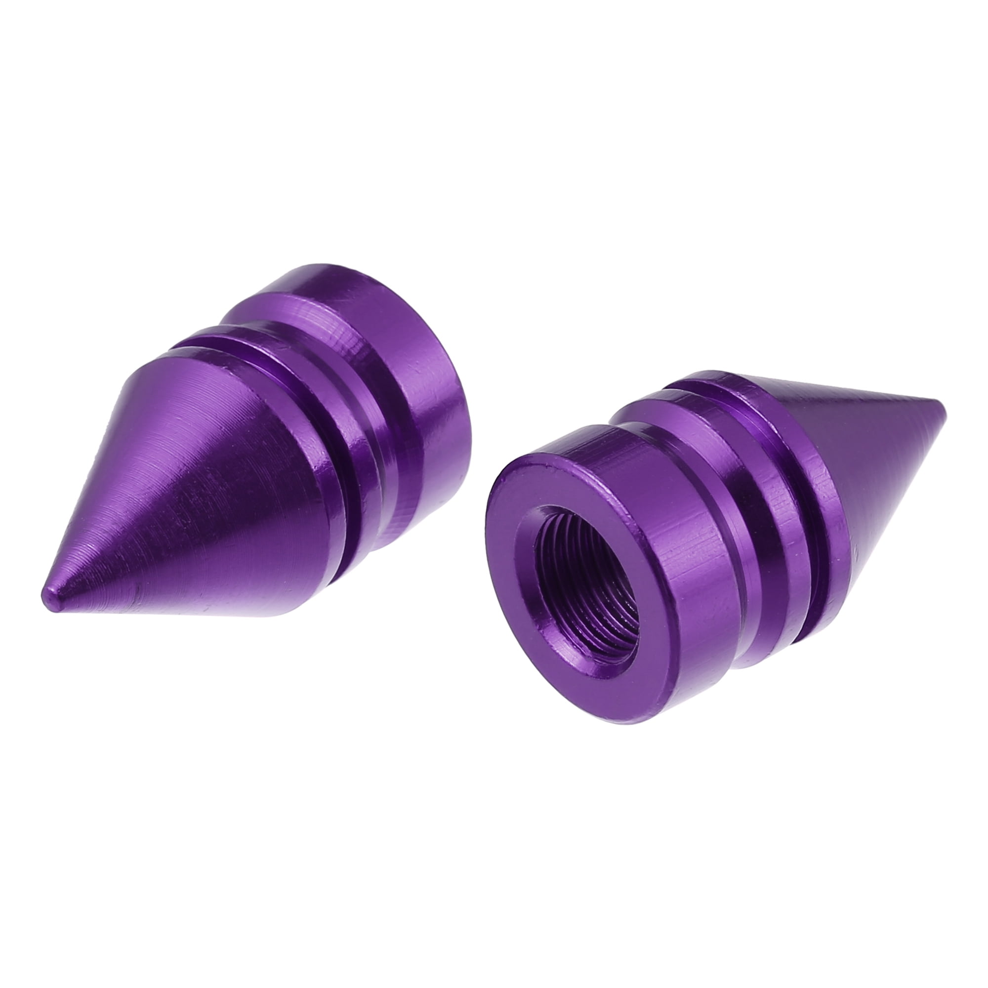 Unique Bargains Tire Stem Valve Caps Covers Spike Style Universal for Cars Bikes Purple