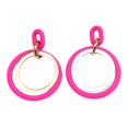 thumbnail image 2 of Hyasfey 1 Pair Circle Stitching Hollow Stud Earrings Acrylic Hoop Splicing Drop Earrings Colorful Contrast Geometric Lightweight Dangle Earrings, 2 of 8