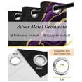 thumbnail image 6 of Marble Black Blackout Curtains 54 Inches Long for Bedroom, Purple Gold Art Abstract Vintage Farmhouse Thermal Insulated Room Darkening Black Out Window Curtain Panels Grommet Drapes for Living Room, 6 of 8