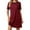 Wine, variant on Hesxuno Women's Short Sleeved Solid Color Loose Fitting T-shirt Crewneck Pajama Dress