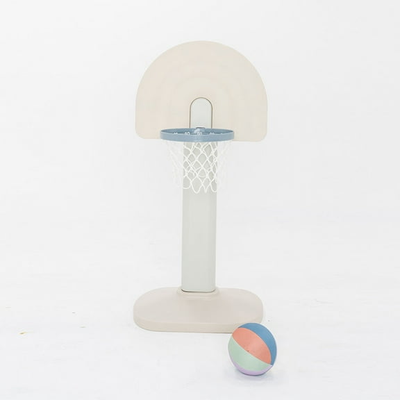 Playsmol Basketball Hoop (Rainbow Blue Rim, Coloblock Ball)