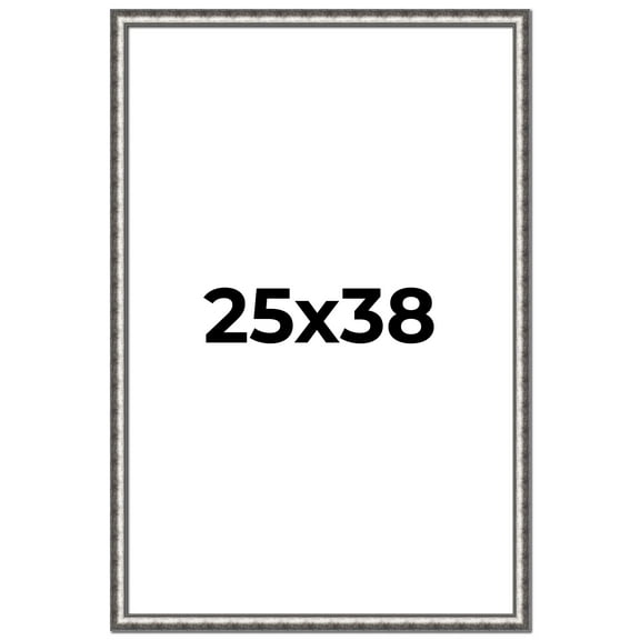 25x38 Frame Silver Real Wood Picture Frame Width 1.125 Inches | Interior Frame Depth 0.5 Inches |
