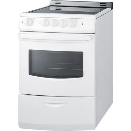 Black Self Cleaning Range - Summit Appliance Summit 24'' Slide-In Smooth-Top Electric Range