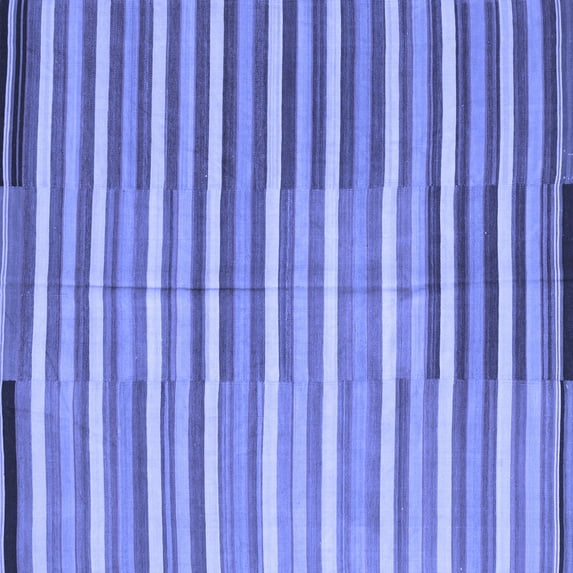 Ahgly Company Machine Washable Indoor Square Southwestern Blue Country Area Rugs, 4' Square