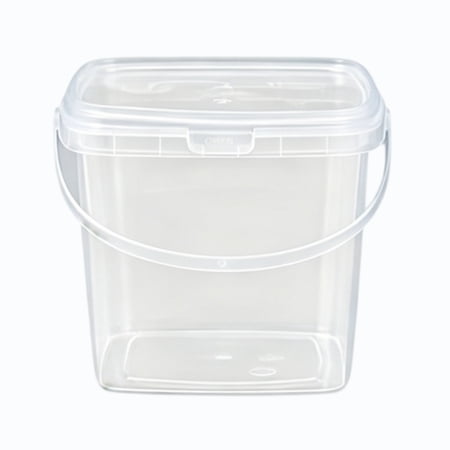 Clear Plastic Storage Buckets with Sealed Lids and Handles for Kitchen Pantry Organization Food Grade Airtight Containers