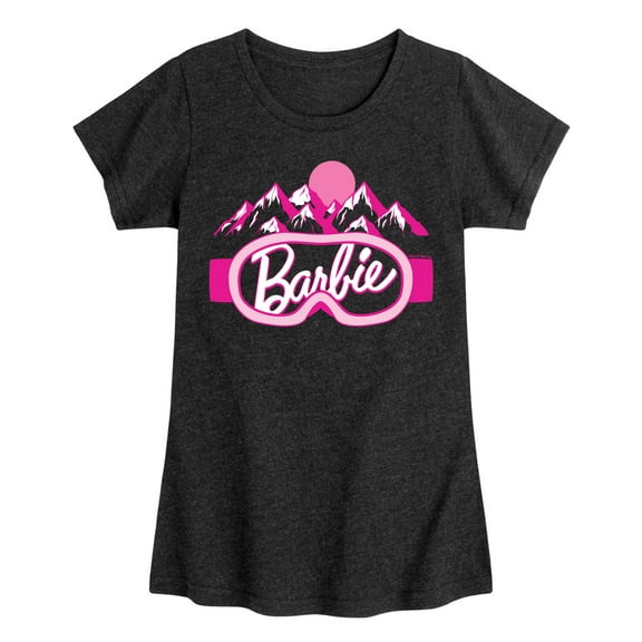 Barbie - Logo Ski Goggles - Toddler And Youth Girls Fitted Short Sleeve Graphic T-Shirt