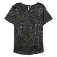 thumbnail image 2 of Alfani Women's Animal-Print Burnout Top Dark Gray Size Medium, 2 of 2