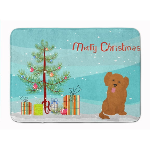 Shih Poo 3 Christmas Tree Machine Washable Memory Foam Mat