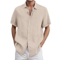 thumbnail image 1 of DGMIOCS Chemise Décontractée pour Homme Coupe Ajustée Non Rétrécie Tenue de Bureau Beige TTG, 1 of 4