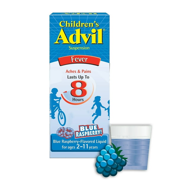 Children's Advil Liquid Suspension Fever Reducer/Pain Reliever ...