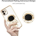 thumbnail image 2 of for iPhone 11 Case Cute 6D Astronaut Case with Stand Function Luxury Plating Case Cover Slim Fit Soft TPU Shockproof Bumper Protective Electroplated Case for Girls Boys,6.1 inch,White, 2 of 12