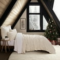 thumbnail image 3 of EVERGRACE Velvet Quilt Queen Size, Luxury Velvet Bedding Set, Ultra Soft Ruched Quilt Sets, Lightweight Comforter Vintage Textured Bedspread Coverlet with 2 Shams for All Season, Cream White, 3 of 8
