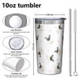 thumbnail image 4 of Pug and Footprints 10oz Tumblers Stainless Steel Tumbler with Lid and Straw,Vacuum Insulated Double Wall Travel Tumbler Cups with Cleaning Brush for Coffee, Tea, 4 of 4