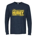 thumbnail image 2 of Wild Bobby,The Best Hubby in The Galaxy, Father's Day, Men Long Sleeve Shirt, Vintage Heather Navy, Medium, 2 of 3