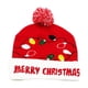 thumbnail image 2 of Adornos navideños, gorro navideño LED de moda invernal, gorro de punto con estampado de Papá Noel y pompón, gorro de lana con protección cálida para las orejas, imprescindible para la decoración navid, 2 of 6