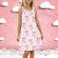 thumbnail image 2 of Robe Fille Tout-Petit Rose Nœud Papillon Plage Couverture Été Sans Manches Col Rond pour Enfant Taille 11-12T, 2 of 5