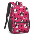 thumbnail image 2 of Boston Terrier and Polka Dot Red 17" School Backpacks for Teens,Waterproof Oxford Fabric,S-Shape Padded Straps for School,Travel,Hiking,Camping, 2 of 6