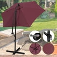 thumbnail image 2 of Geniqua 10FT Outdoor Umbrella Patio Offset Market Terrace Cantilever Cranking Burgundy, 2 of 8