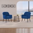 thumbnail image 5 of Holiway Accent Chair Flannel Upholstered with Metal Legs, Modern Sofa Chair for Bedroom/Office, Blue, 5 of 12
