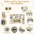 thumbnail image 3 of Robud Wooden Play Kitchen Set, Pretend Play Corner Kitchen, Kids Kitchen Playset with Lights & Sounds, Refrigerator, Laundry Playset, Oven and Storage Cabinet, Gift for Boys Girls 3+, 3 of 9