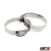 HPS Stainless Steel Worm Gear Liner Clamp SAE 44 2pc Pack 2-5/16" - 3-1/4" (59mm-83mm)