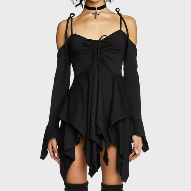 Vestido Cami Mini Vestido Mujer Hotsweet Una Línea Halter Vestido Fiesta Clubwear Ygjytge Negro T M para Mujer
