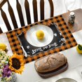thumbnail image 3 of Happy Halloween Fall Pumpkin Placemats Table Mats Set of 4 Spooky Ghost Gnomes Buffalo Plaid Kitchen Mat Dining Place Mat Heat-Resistant Halloween Accessory 13x19 IN, 3 of 6