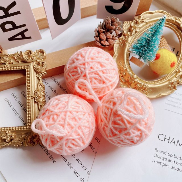 XmhyTop-A 10 bolas de hilo hechas a mano, suministros para manualidades de hilo para decoración navideña, adornos de ganchillo estilo granja para el hogar, hilo de poliéster suave, naranja claro