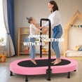 thumbnail image 4 of Foldable Trampoline, Mini Rebounder Trampoline with Adjustable Handle, Exercise Trampoline, Parent-Child Kids Twins Trampoline Max Load 220lbs, 4 of 6